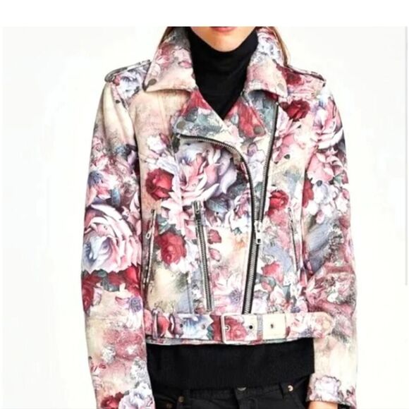 Zara floral moto jacket - Picture 3 of 8